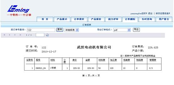报表详细
